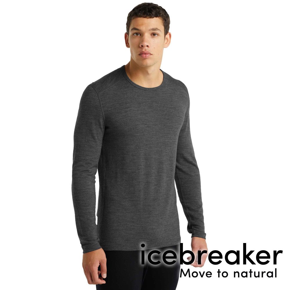 【icebreaker】Tech 男 羊毛圓領長袖上衣 BF260『灰』戶外 運動 柔軟 舒適 羊毛 吸濕 排汗 抑味 控溫 104371
