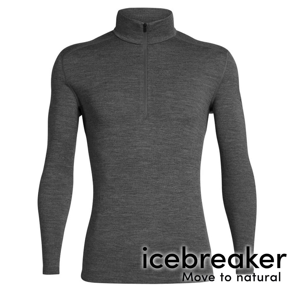 【icebreaker】Tech 男 羊毛半開襟長袖上衣 BF260『灰』戶外 運動 柔軟 舒適 羊毛 吸濕 排汗 抑味 控溫 104372
