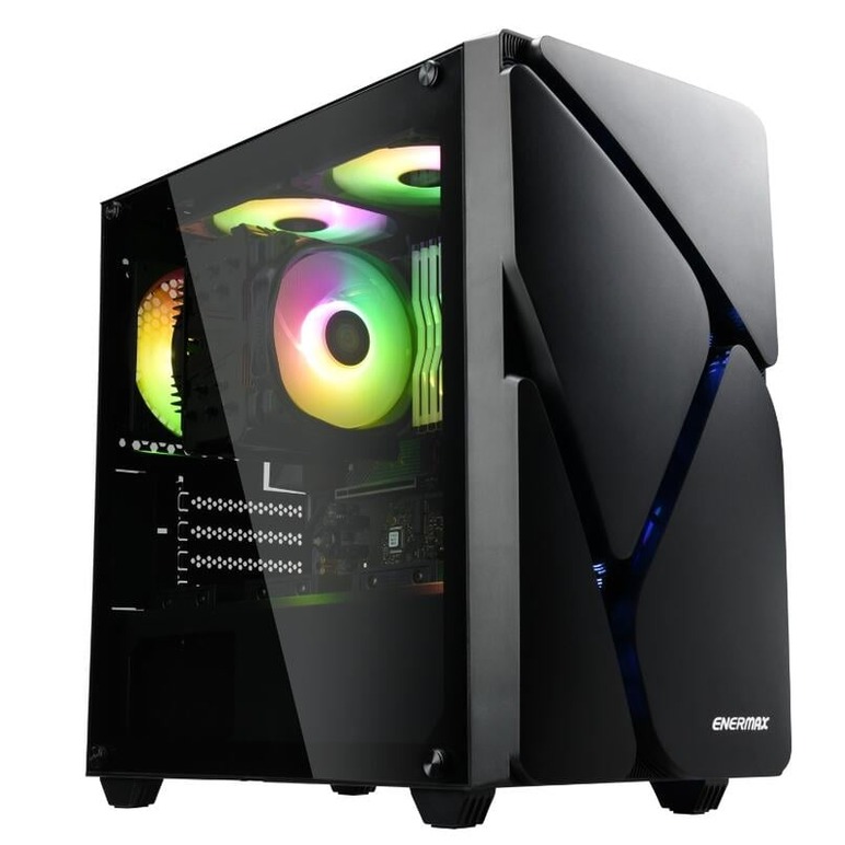 保銳 冰曜石 MarbleShell MS20 mATX 電腦機殼內建幻彩RGB 黑色