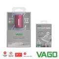 VAGO Z 旅行衣物輕巧微型真空收納機-粉+VAGO 旅行真空收納袋--(L)50*60cm x2