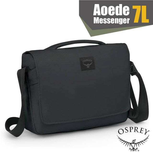 【OSPREY】Aoede Messenger 7L 日用單肩斜背城市通勤包.側背郵差包.電腦書包/14吋筆記型電腦隔間/黑