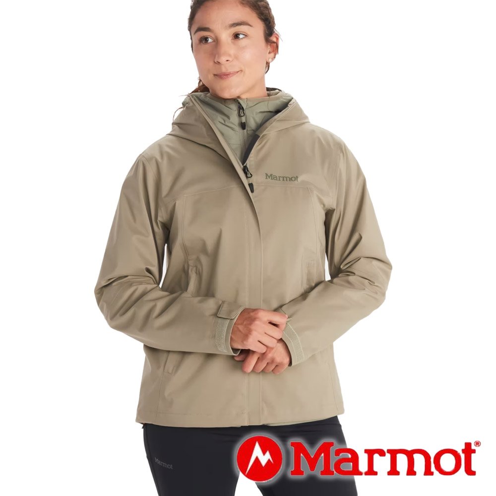 【Marmot】女單件式防水連帽外套『岩蘭綠』M12389 戶外 休閒 登山 露營 保暖 禦寒 防風