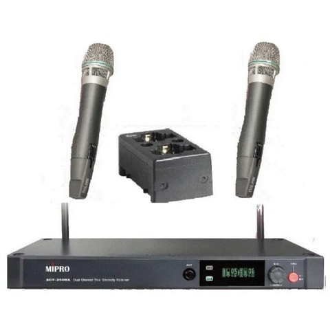 MIPRO ACT-3500A 2.4GHz 雙頻道無線麥克風,附2支手持無線麥克風