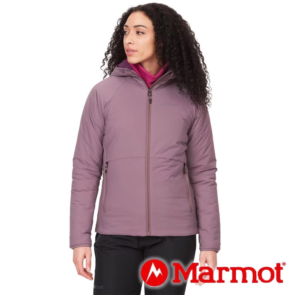 【Marmot】女彈性保暖連帽外套(PrimaLoft)『薄霧紫』M12693 戶外 露營 登山 健行 休閒 時尚 保暖 連帽外套