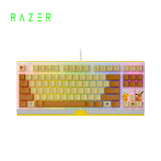 【雷蛇】Razer BlackWidow V3 TKL 黑寡婦蜘幻 彩版電競鍵盤 寶可夢聯名款 (綠軸/英文)