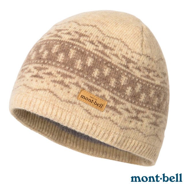 【mont-bell】WOOL WATCH CAP #1 羊毛保暖帽.雙層針織保暖護耳帽(內層柔軟刷毛).彈性拉伸毛線帽/登山賞雪/1118637 IV 牙白
