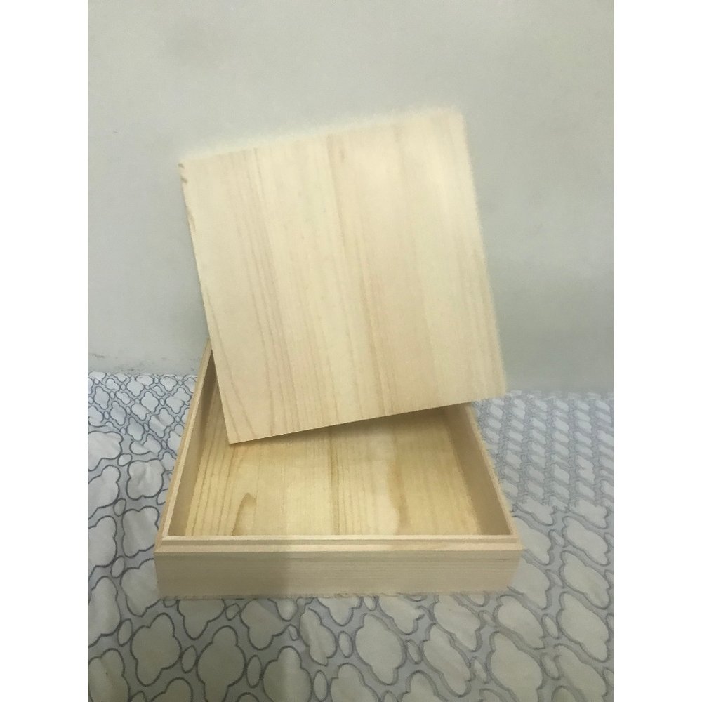 [台灣現貨] 厚款方蓋盒/天地蓋/松木/桐木盒 木製收納盒 娃娃禮盒 禮物包裝 皂模 自然風($130)