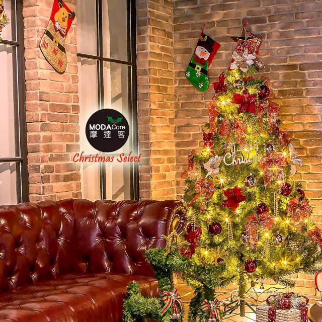 摩達客耶誕台製10尺300cm高規特豪華版綠聖誕樹+絕美聖誕花蝴蝶結系配件+100燈LED燈暖白光6串(贈控制器)本島免運