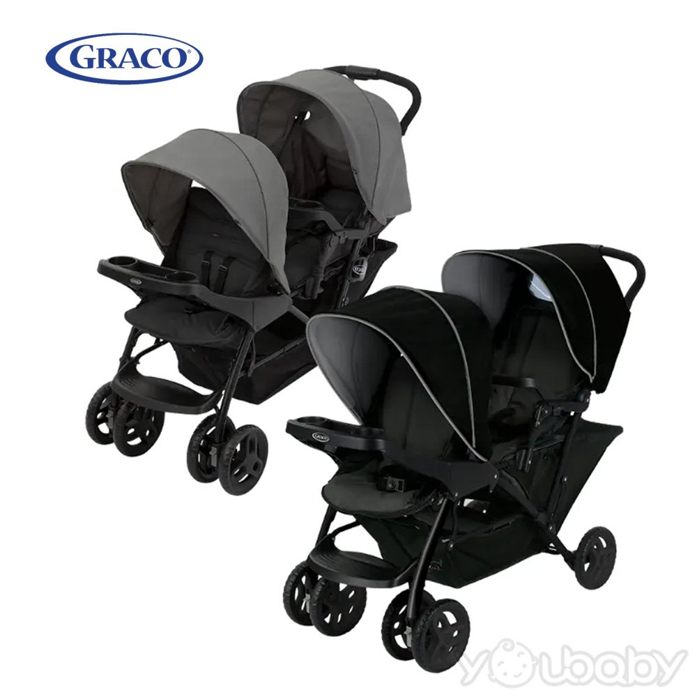 Graco 雙人前後座嬰兒手推車 城市雙人行 Stadium Duo (探險黑/鈦金灰) 2色可選