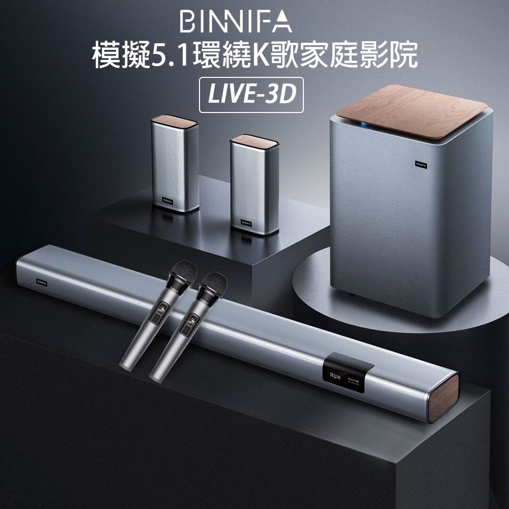 BINNIFA Live-3D 模擬5.1環繞K歌家庭影院