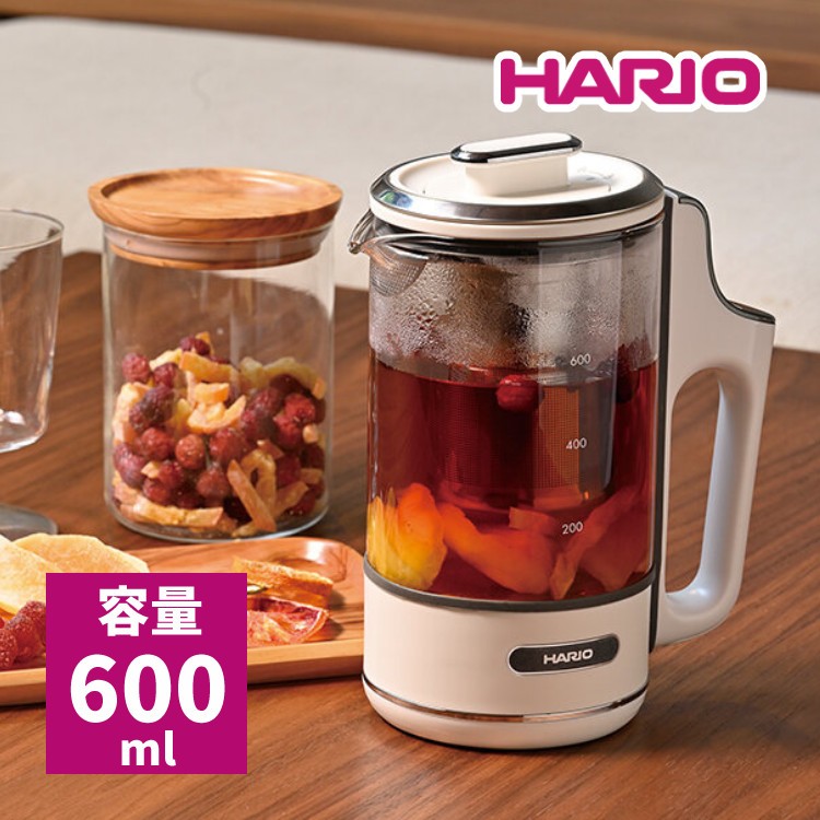 日本公司貨 HARIO 全自動 煮茶壺 ETM-600-W 熱水壺 加厚玻璃 花茶壺 熱水壺 600ml 3段溫控 保溫