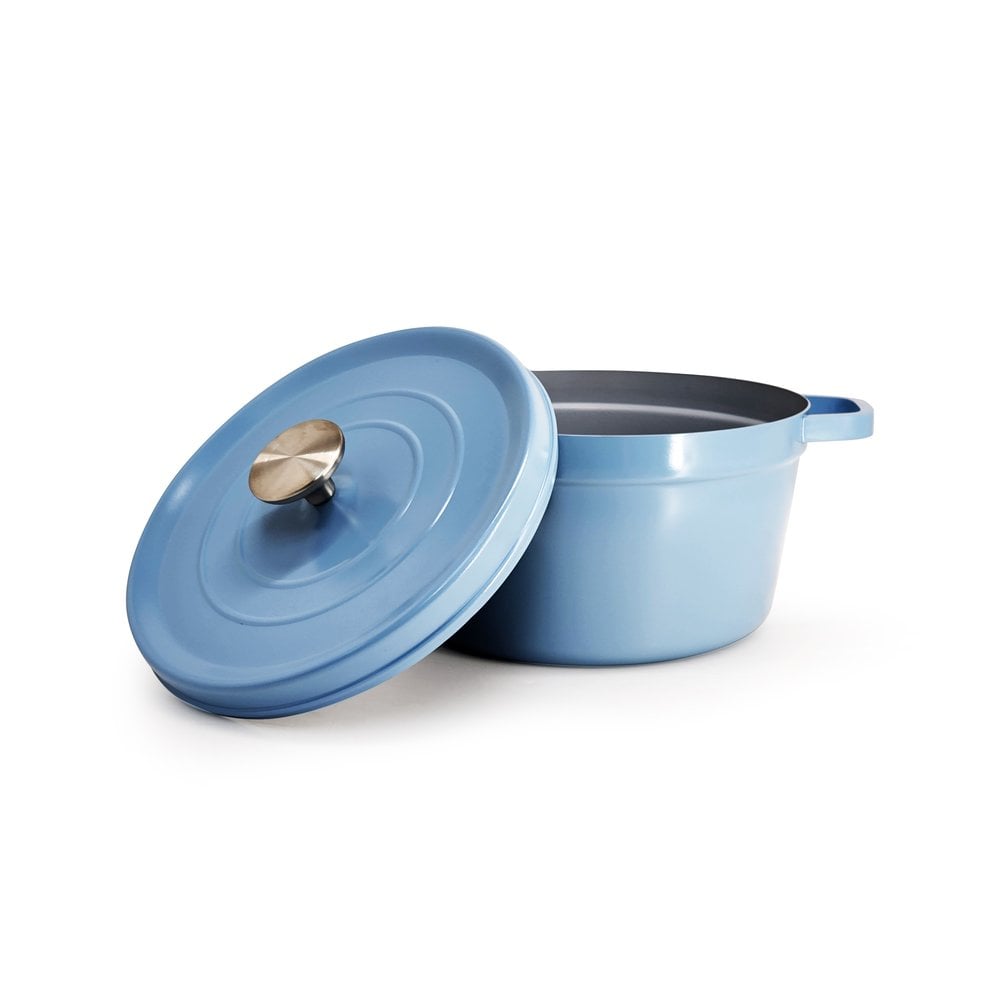 【瑞士MONCROSS】 24cm輕量鐵湯鍋-藍