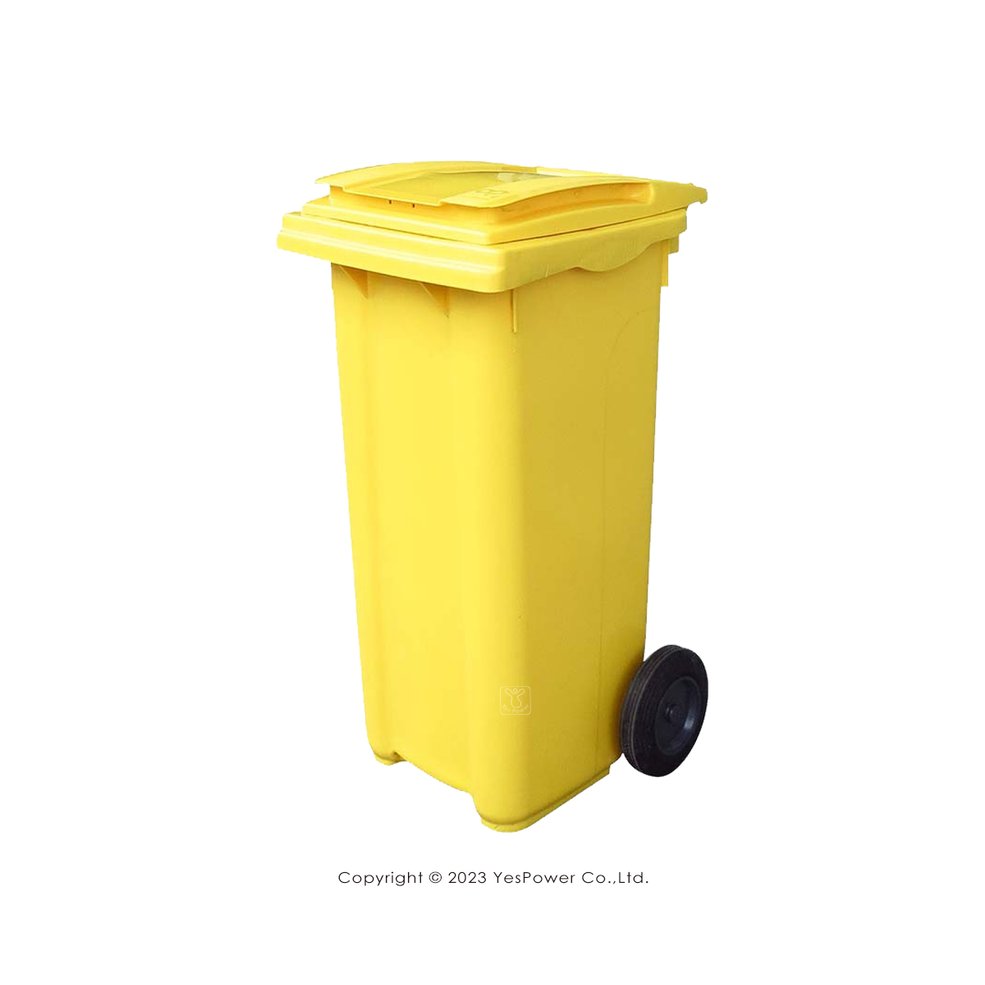 RB-120Y二輪回收托桶 (黃) 120公升 二輪回收托桶/垃圾子車/托桶/120公升