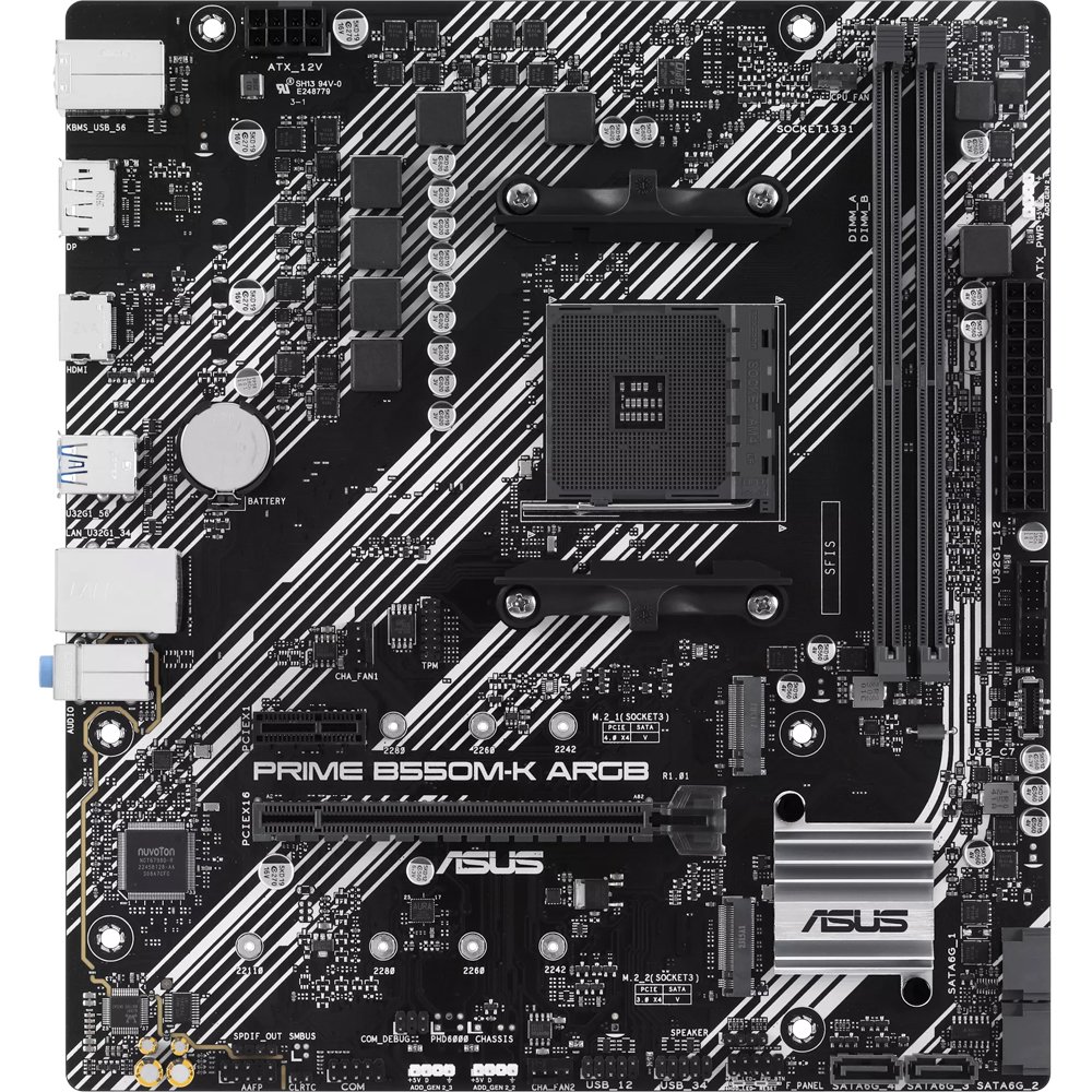 ASUS 華碩 PRIME B550M-K ARGB 主機板 / B550 晶片 AM4 MicroATX