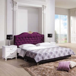 【HB156-01】溫妮莎5尺紫色絨布床頭片