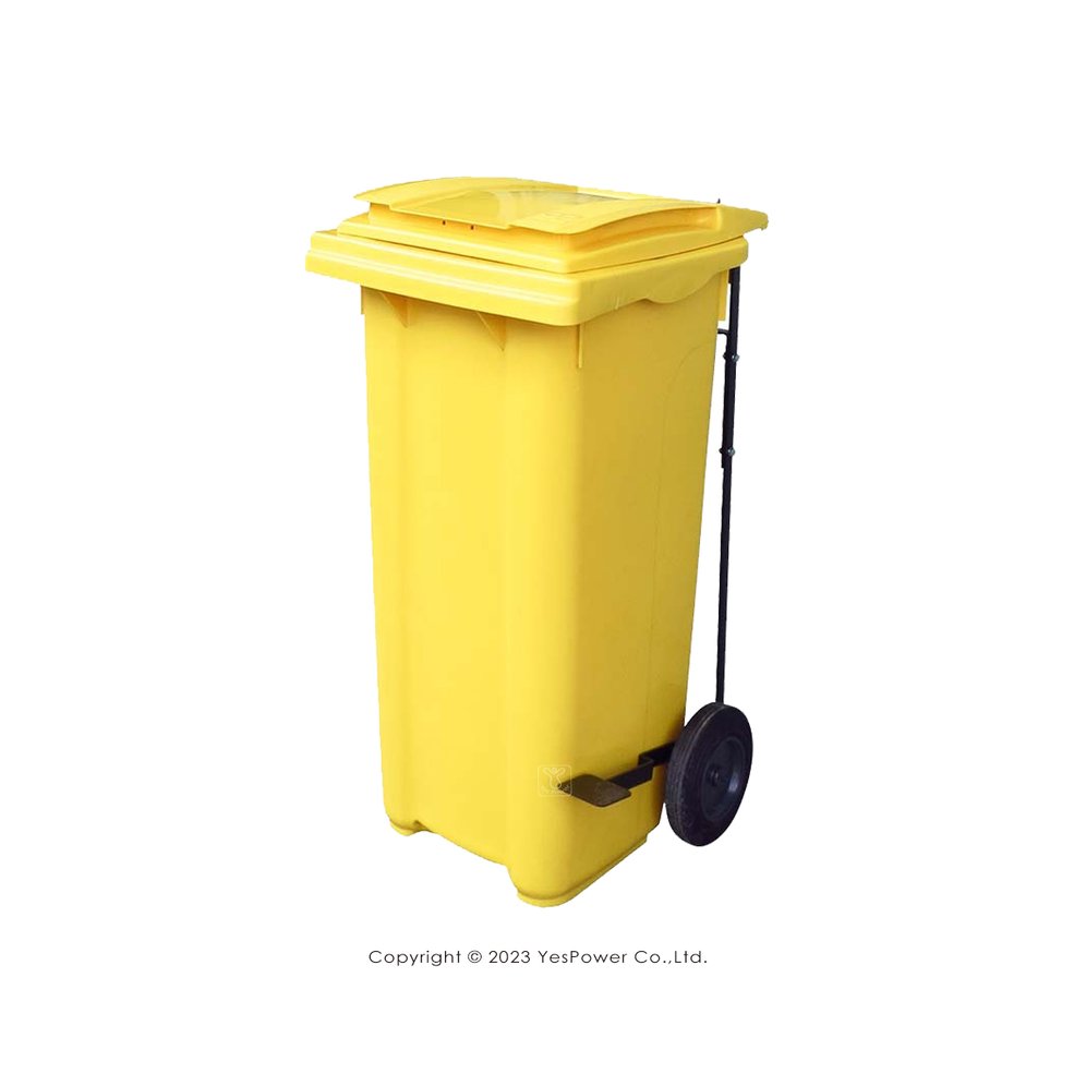 RB-121Y 腳踏垃圾回收托桶 (黃) 120L 腳踏二輪回收托桶/腳踏式垃圾子車/腳踏式托桶/120公升