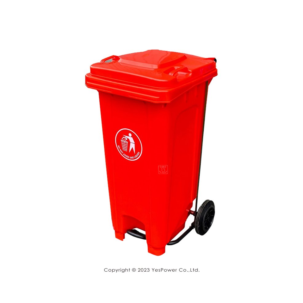 ERB-121R 經濟型腳踏式托桶(紅)120L 二輪回收托桶/垃圾子車/托桶/120公升/經濟型腳踏式托桶