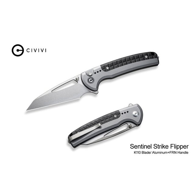 We Knife Sentinel Strike 鋁+黑FRN柄折刀K110鋼石洗-WEKNIFE C22025B-2