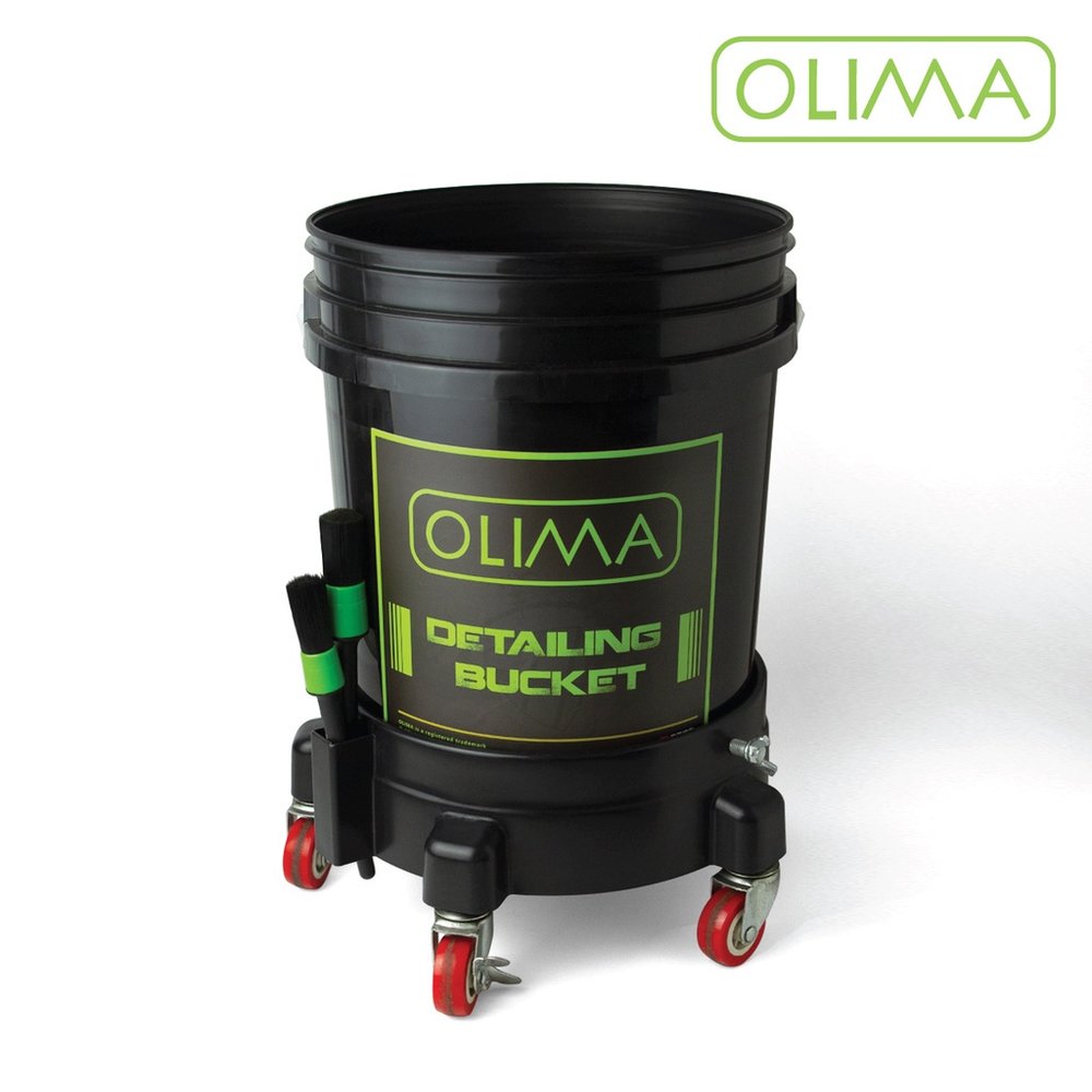 OLIMA 20公升黑色洗車水桶+工業級5顆式耐重滾輪(PRO升級款)+子彈型隔沙網 Yuzer 羽蛇同型