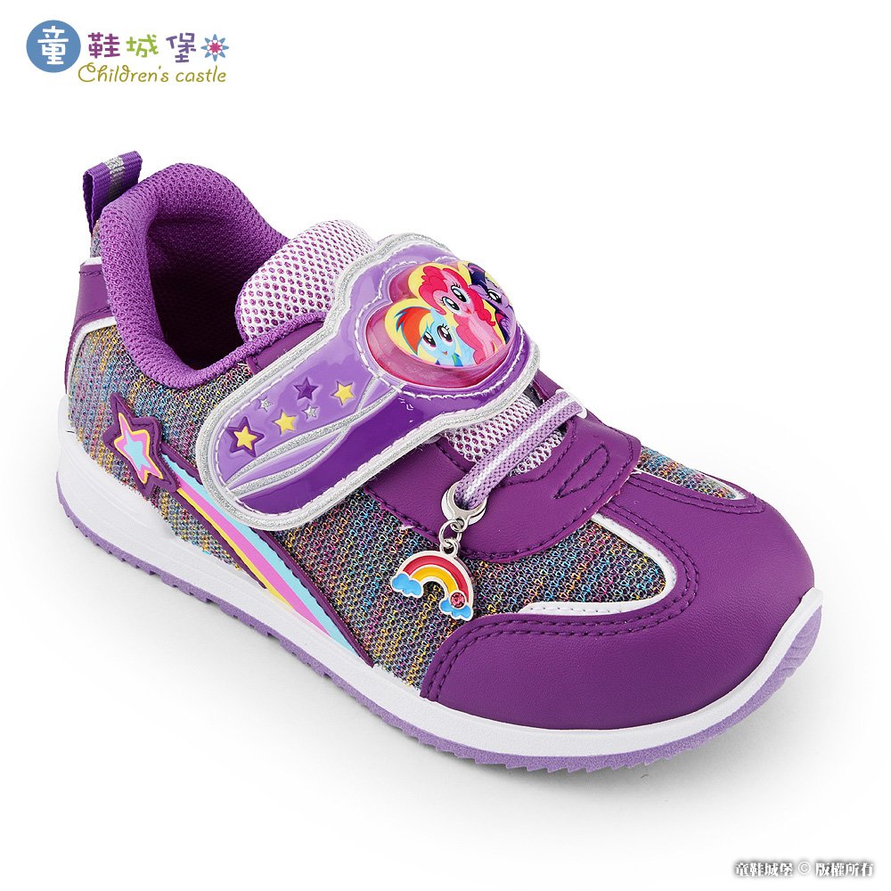 童鞋城堡-中大童 LED電燈 運動鞋 彩虹小馬 MP6012-紫
