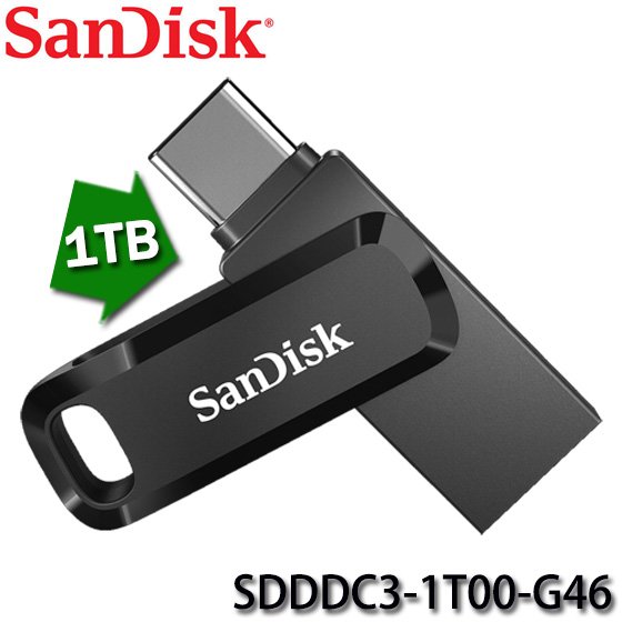 【MR3C】含稅公司貨 SanDisk Ultra Go USB Type-C 1TB 1T USB 雙用隨身碟 黑色
