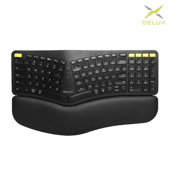 DeLUX GM902 Pro 人體工學無線辦公鍵盤(背光版) 無線鍵盤 背光鍵盤 藍牙鍵盤 減壓鍵盤 姿勢矯正