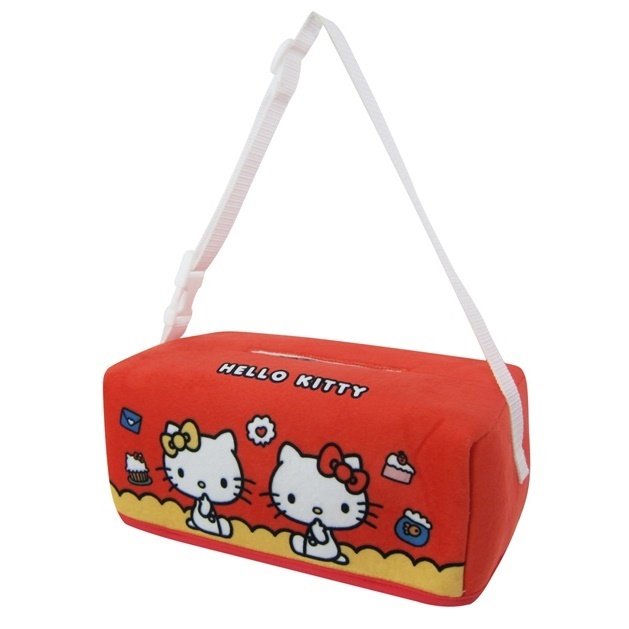 【★優洛帕-汽車用品★】Hello Kitty 可愛物語面紙盒套袋(可吊掛車內頭枕) PKTD018R-03
