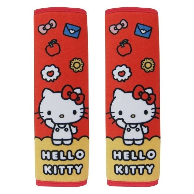 車資樂㊣汽車用品【PKTD018R-01】Hello Kitty 可愛物語系列 安全帶保護套 2入