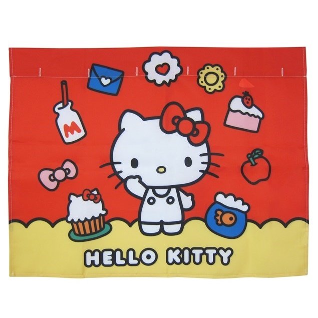 車資樂㊣汽車用品【PKTD018R-06】Hello Kitty 可愛物語系列 車用遮陽窗簾 68x52cm(1入)