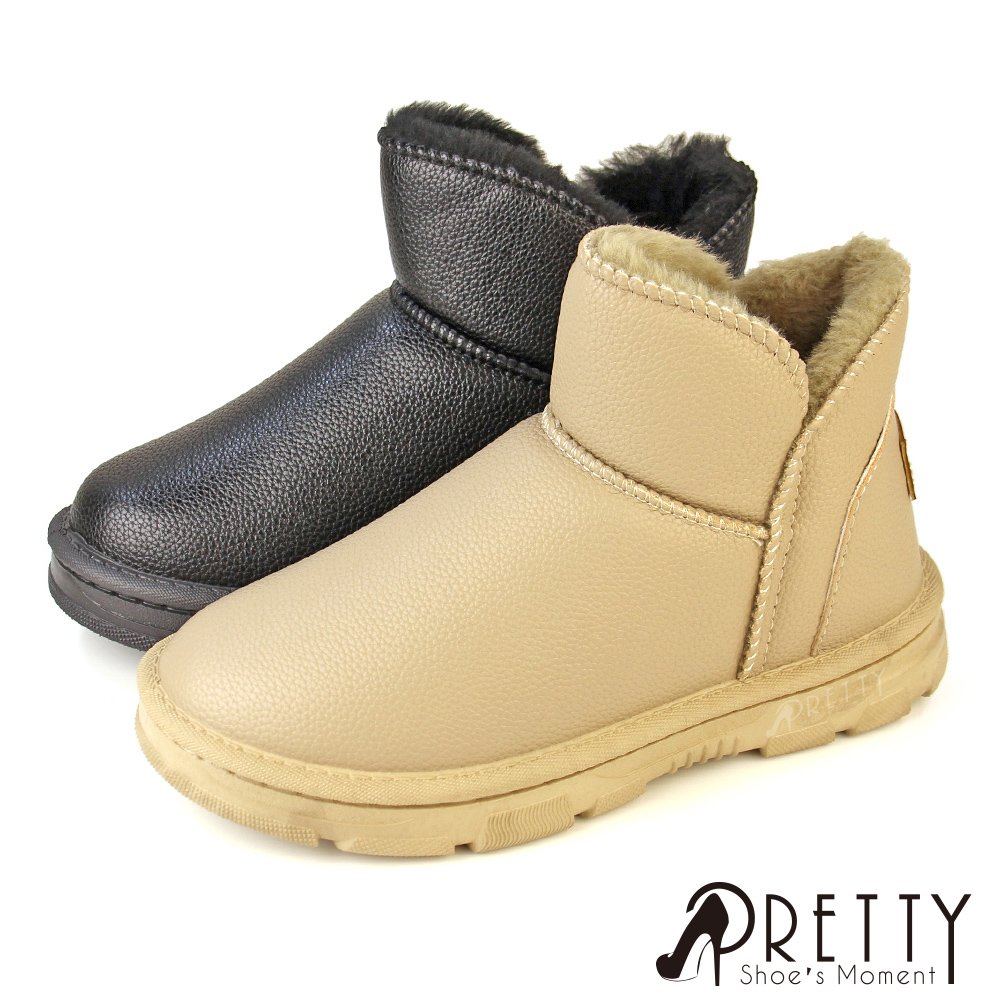 【Pretty】女靴 雪靴 短靴 厚刷毛 鋪毛 保暖 輕量 BA-20C16