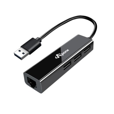Apone USB3.0轉RJ45+USB 3孔HUB集線器