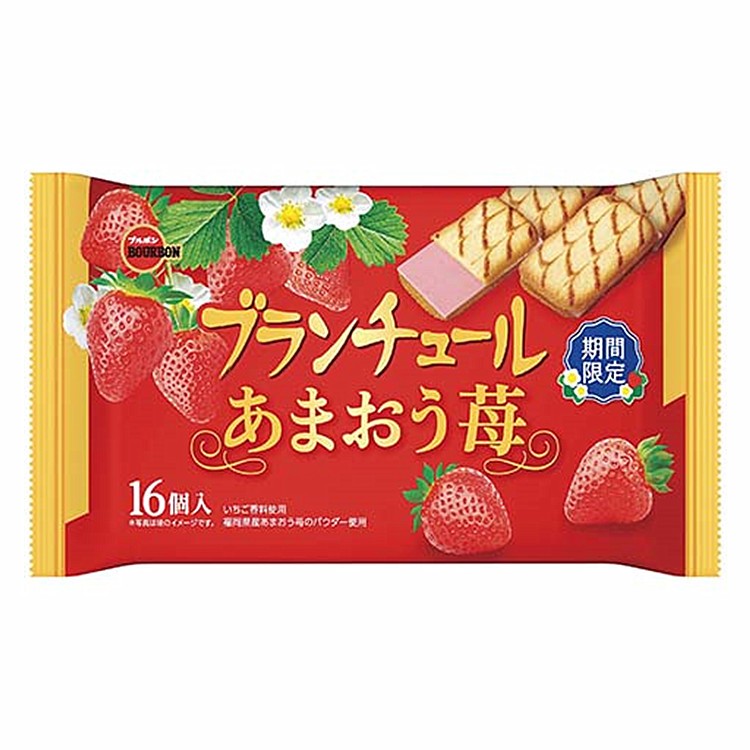 +東瀛go+ Bourbon 甘王草莓可可風味夾心脆餅 16個入 夾心餅乾 期間限定 日本必買 波路夢