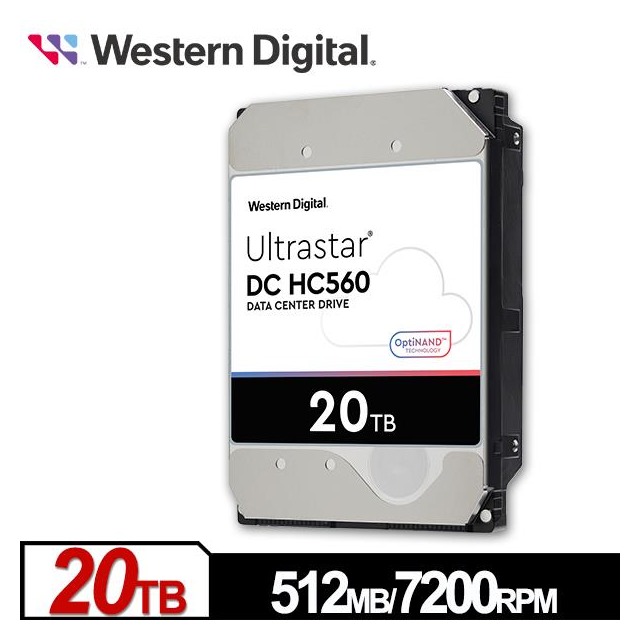 WD Ultrastar DC HC560 20TB 3 . 5吋企業級硬碟(0F38785)