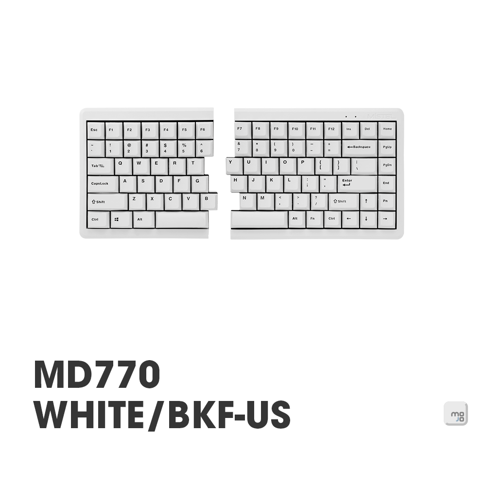 |MOJO| Mistel Barocco MD770 人體工學 分離式機械鍵盤 CHERRY MX軸 白殼 黑字 白/靜音紅軸