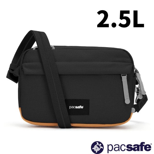 【Pacsafe】Go Anti-Theft Crossbody 防盜斜背包2.5L.側背包.單肩包.RFID護照包.隨身包/防割裂鋼網.防割強化背帶/35105130 噴射黑