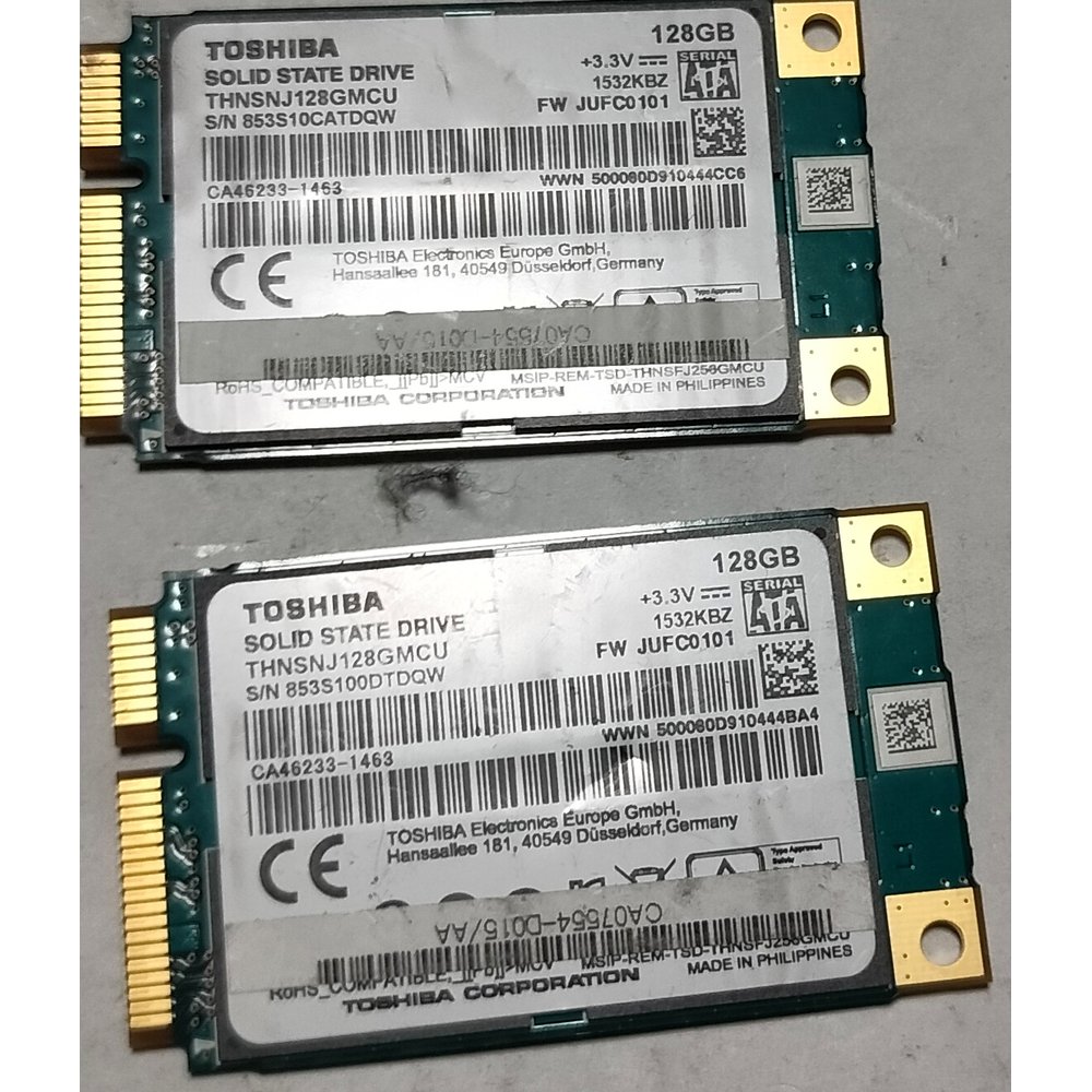 東芝TOSHIBA THNSNJ128GMCT 128GB MSATA SSD固態128G MLC顆粒純日製