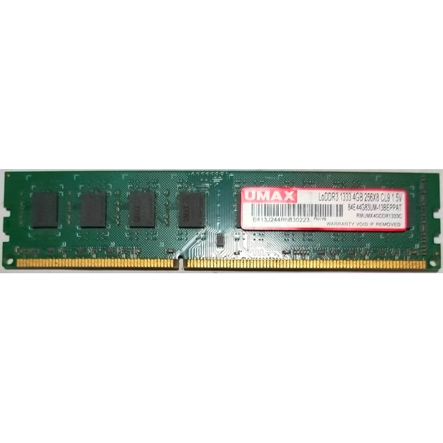 256X8 雙面顆粒 UMAX DDR3 1333 4GB 桌上型記憶體 loddr3 ---中古