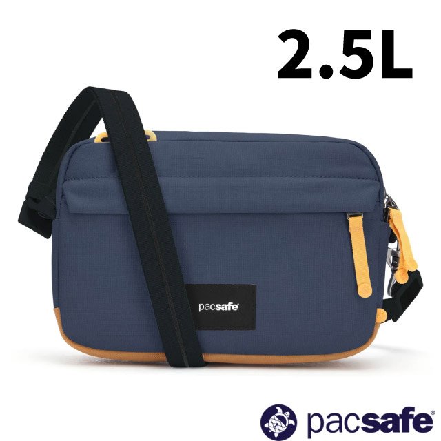 【Pacsafe】Go Anti-Theft Crossbody 防盜斜背包2.5L.側背包.單肩包.RFID護照包.隨身包/防割裂鋼網.防割強化背帶/35105651 海岸藍