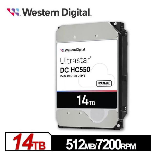 WD Ultrastar DC HC550 14TB 3 . 5吋企業級硬碟(0F38581)