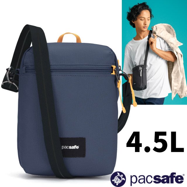 【Pacsafe】Go Anti-Theft Festival Crossbody 防盜斜背包4.5L.單肩側背包.RFID護照包.隨身包/防割裂鋼網.防割背帶/35170651 海岸藍