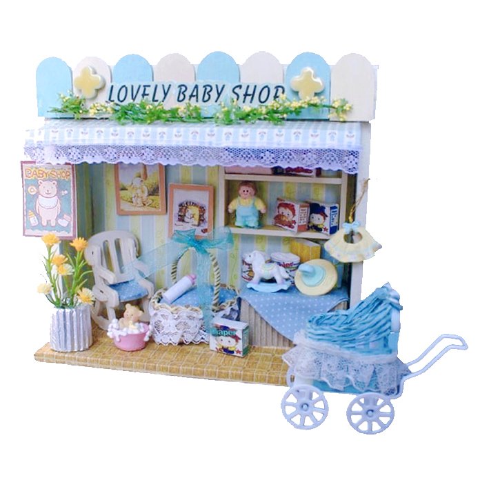日本DIY模型屋(袖珍屋、娃娃屋)材料包-LOVELY BABY SHOP#8785