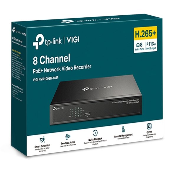 【新品上市】TP-LINK VIGI NVR1008H-8MP 8路PoE+網路錄影監控主機NVR監視器 支援Onvif($23999)