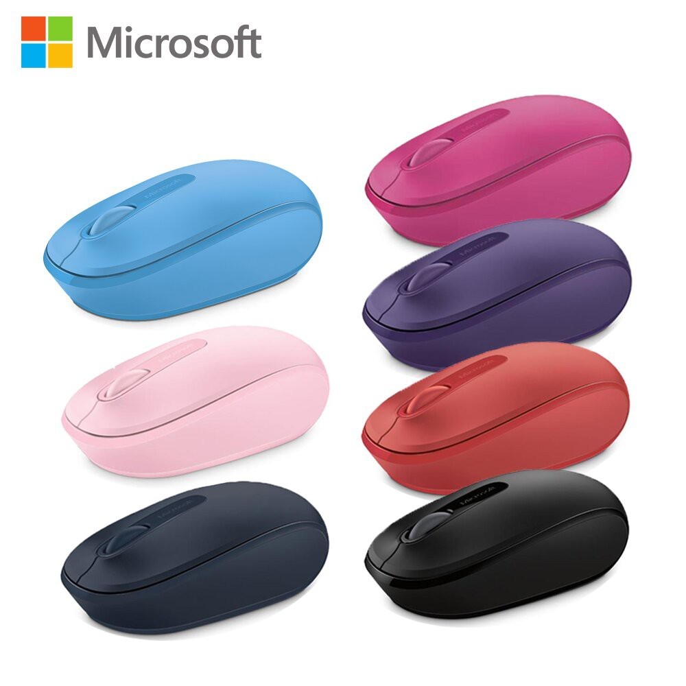 【含稅公司貨】Microsoft微軟 無線行動滑鼠1850 神秘藍/火焰紅/柔媚粉/紫/消光黑/活力藍 盒裝($459)