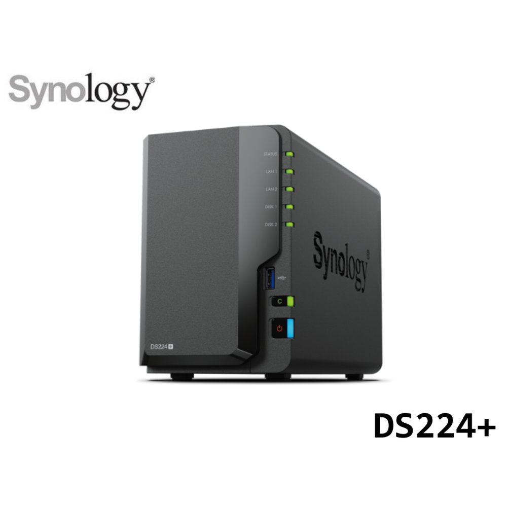 【新品上市】Synology 群暉 DS224+ 2Bay NAS網路儲存伺服器(取代DS220+) 含稅公司貨($17999)
