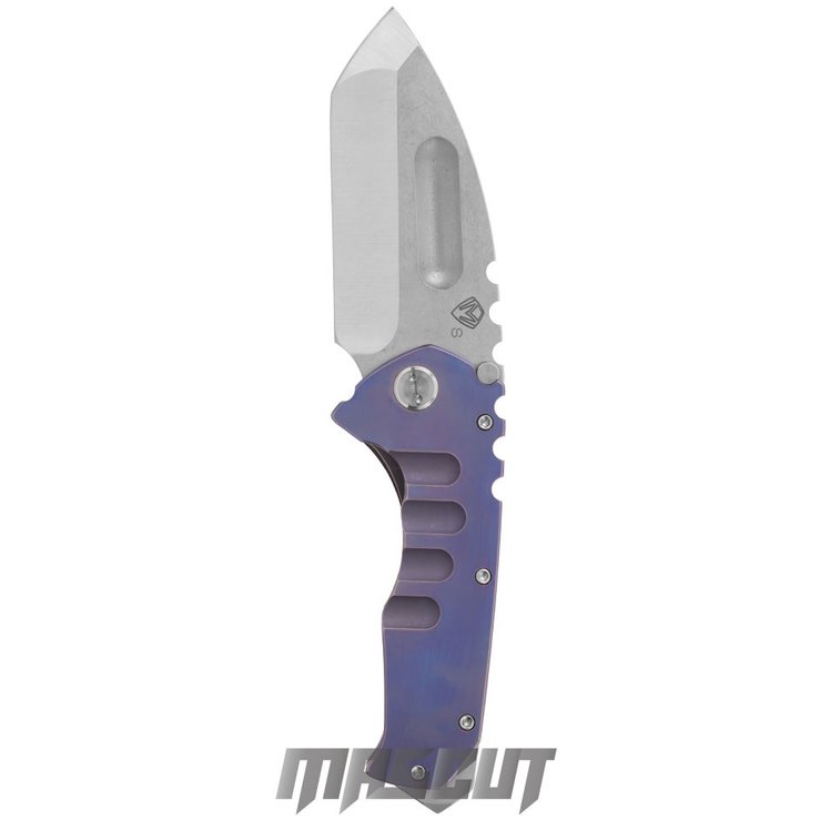 宏均-MEDFORD Praetorian Custom MK013STD-02AN-BLUE/S35VN鋼 TANTO刃型 鈦合金框架鎖 -折刀 / AU-M PRAETIS35 4-36