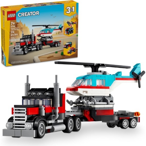 樂高LEGO CREATOR 平板卡車和直升機 31146 TOYeGO 玩具e哥