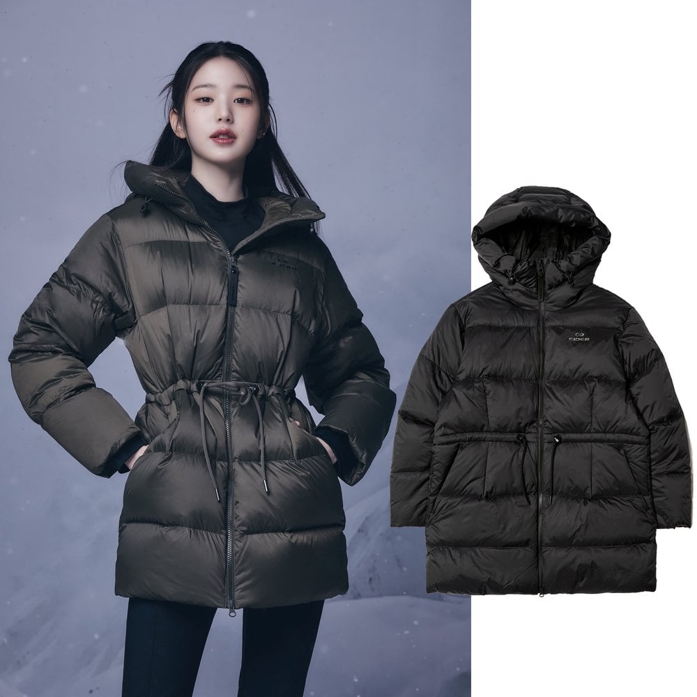 法國【EiDER】女輕量保暖長版鵝絨外套-[卡其綠、經典黑] / 23EDWW23549