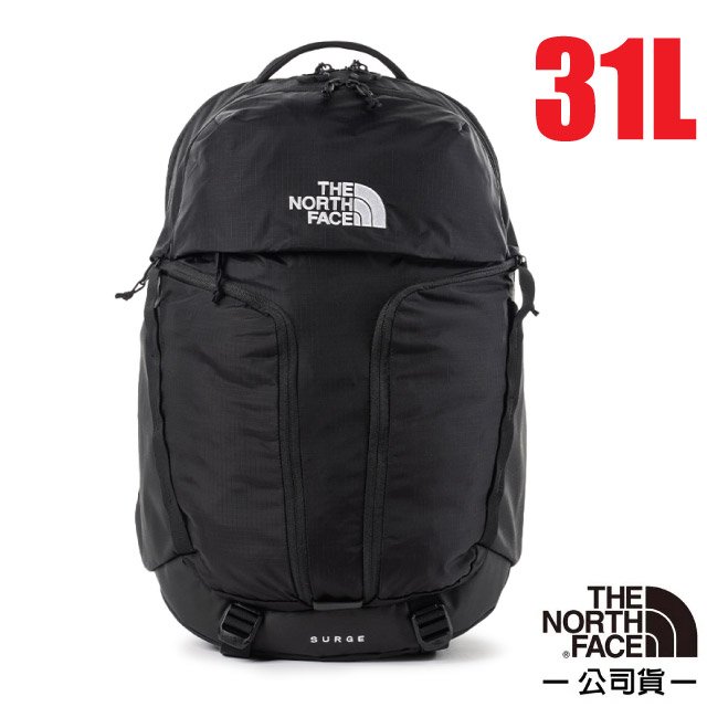 【The North Face】舒適減壓休閒後背包31L.電腦背包.日用雙肩背包/多功能收納/52SG-KX7 黑色
