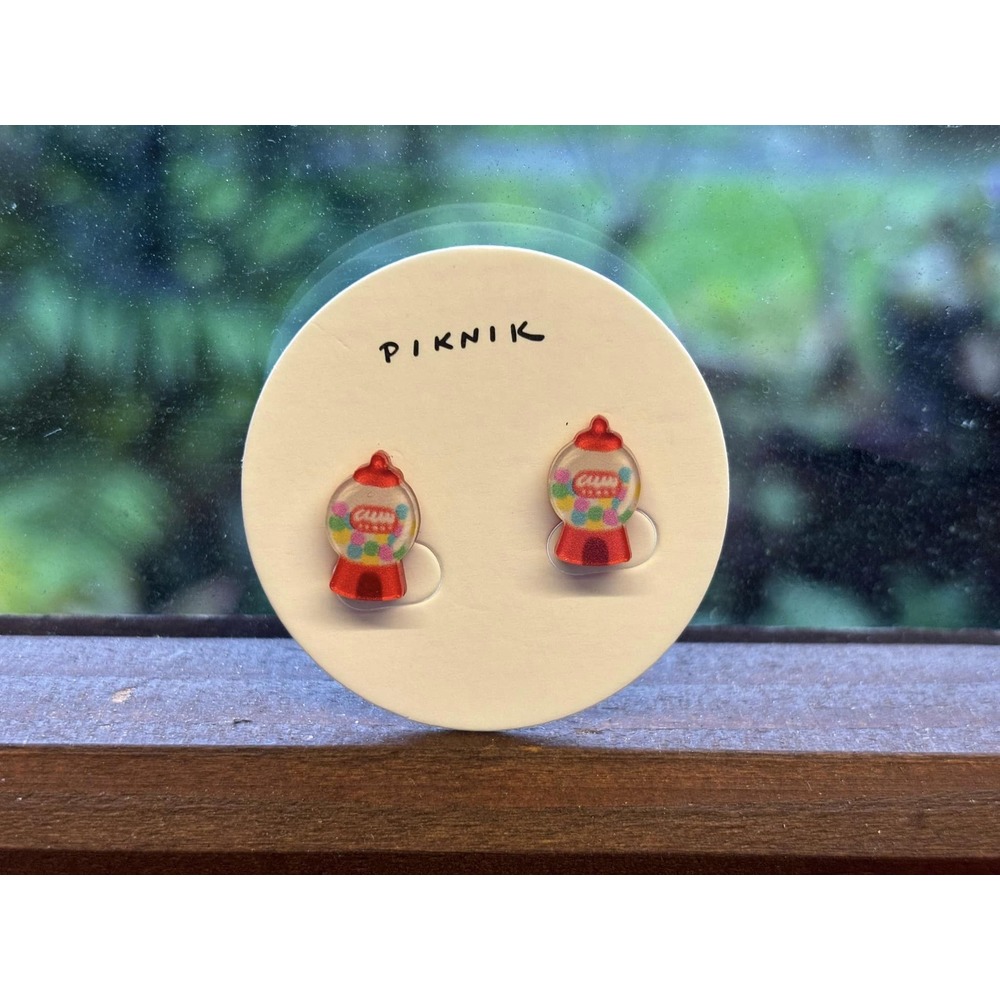 【晴耕雨讀】台灣懷舊小物系列貼耳耳環-懷舊糖果球扭蛋機