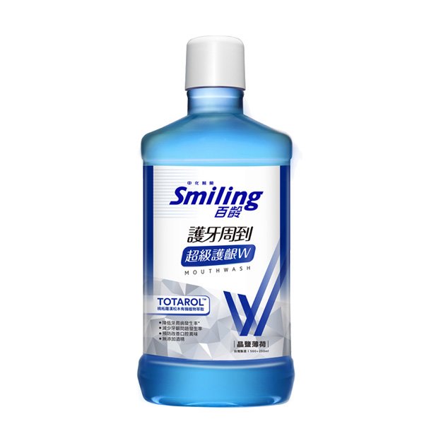 百齡Smiling 護牙周到漱口水超級護齦W 750ml - 晶鹽薄荷